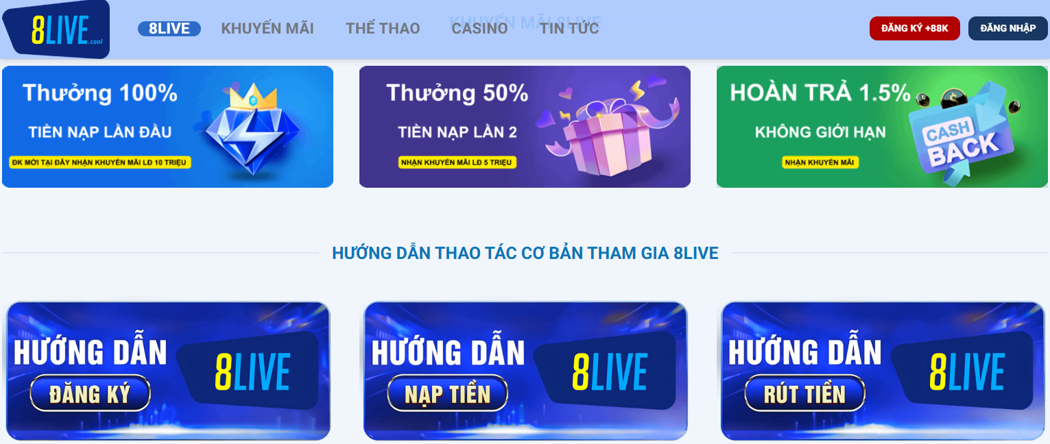 Link vào nhà cái 8LIVE – Truy cập nhanh chóng, an toàn và không bị chặn